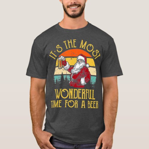 Vintage Santa Claus Its The Most Wonderful Time T_Shirt