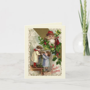 Vintage Santa Claus Joyful Christmas Card