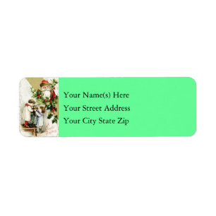 Vintage Santa Claus Joyful Christmas Label