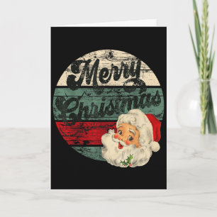Vintage Santa Claus Merry Christmas Face Old Fashi Card