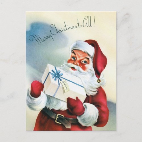 Vintage Santa Claus Merry Christmas Greetings Postcard