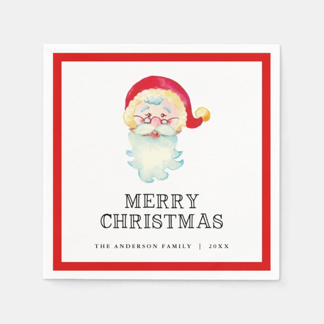 Vintage Santa Claus Merry Christmas Napkins (Front)