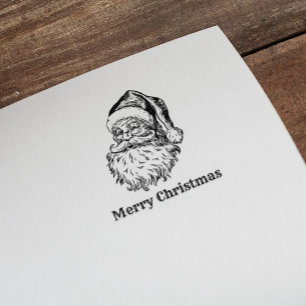 Vintage Santa Claus Merry Christmas Rubber Stamp