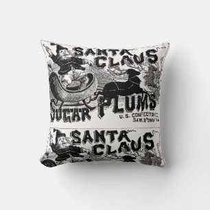 Vintage Santa Claus Merry Christmas Throw Pillow, Throw Pillow