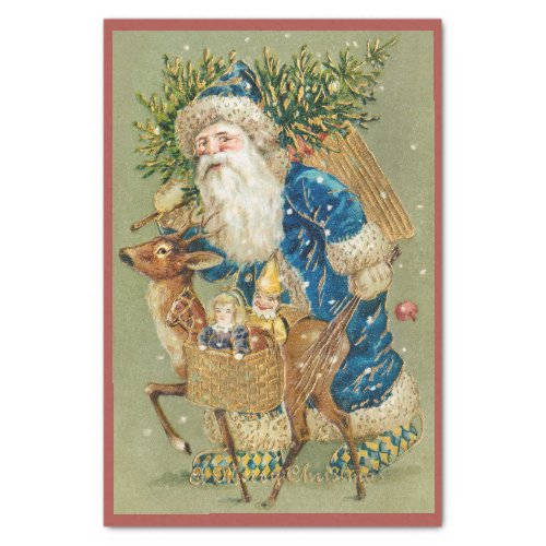 Vintage Santa Claus Merry Christmas Tissue Paper