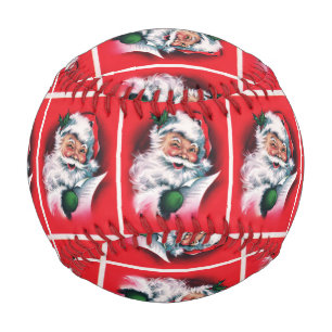 Vintage Santa Claus,Merry Xmas, happy Santa Claus, Baseball