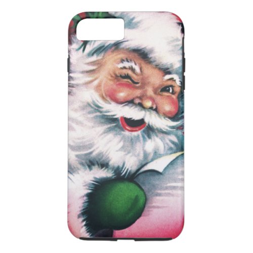 Vintage Santa ClausMerry Xmas happy Santa Claus iPhone 8 Plus7 Plus Case