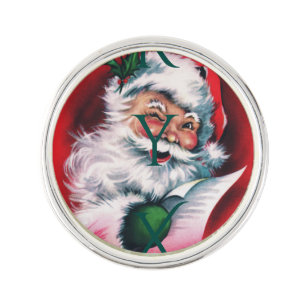 Vintage Santa Claus,Merry Xmas, happy Santa Claus, Lapel Pin