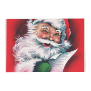 Vintage Santa Claus,Merry Xmas, happy Santa Claus, Placemat