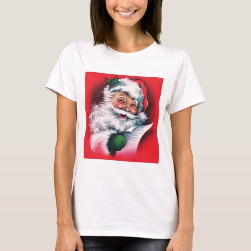 Vintage Santa ClausMerry Xmas happy Santa Claus T_Shirt