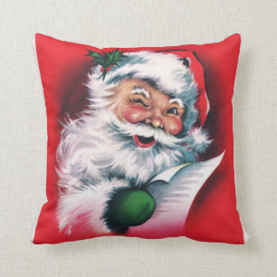 Vintage Santa Claus,Merry Xmas, happy Santa Claus, Throw Pillow