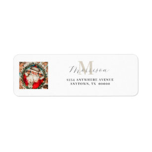 Vintage Santa Claus Monogram Return Address Label