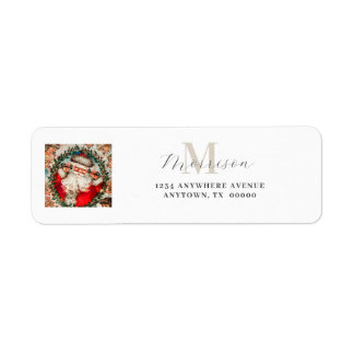 Vintage Santa Claus Monogram Return Address Label