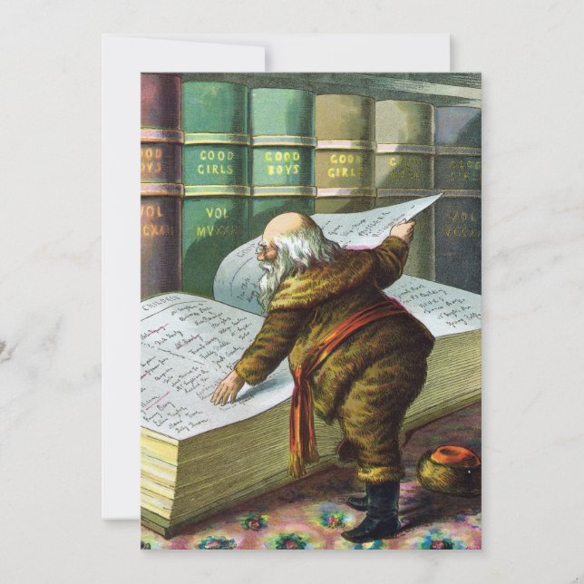 Vintage Santa Claus Naughty Nice Party Invitation (Front)