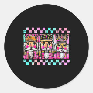 Vintage Santa Claus Nutcracker Christmas Holiday C Classic Round Sticker