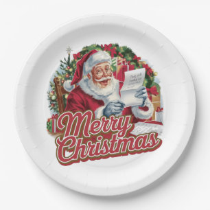 Vintage Santa Claus Paper Plates