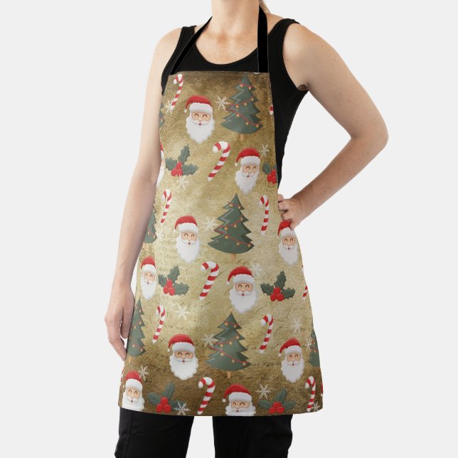 Vintage Santa Claus Pattern Apron (Insitu)