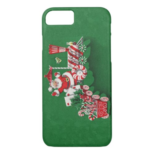Vintage Santa Claus Peppermint Candy Train iPhone 87 Case