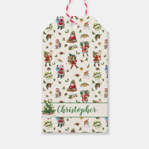 Vintage Santa Claus Personalized Christmas Gift Tags