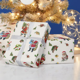 Vintage Santa Claus Personalized Christmas Wrapping Paper