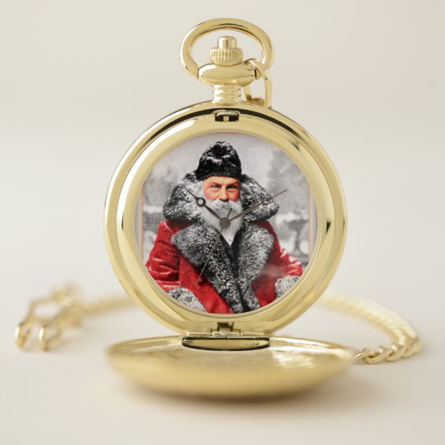 Vintage Santa Claus Photo / Painting Pocket Watch (Inside)