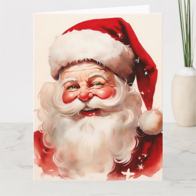 Vintage santa claus portrait card (Front)