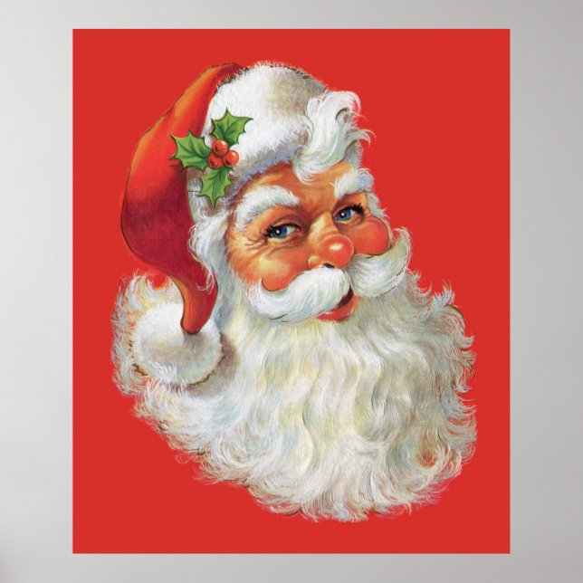 vintage santa claus portrait poster (Front)