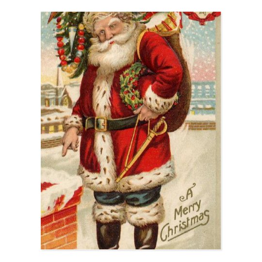 Vintage Santa Claus Postcard | Zazzle