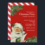 Vintage Santa Claus Red Christmas Invitations<br><div class="desc">Vintage Santa Claus Red Christmas Invitations</div>