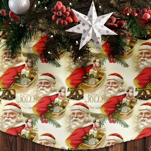 Vintage Santa Claus Red Christmas Tree Skirt