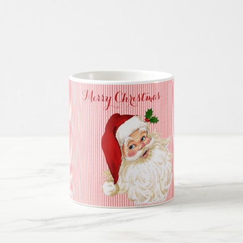 Vintage Santa Claus Red Stripe Coffee Mug