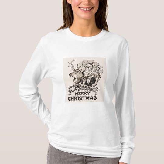 Vintage Santa Claus Reindeer Christmas Shirt