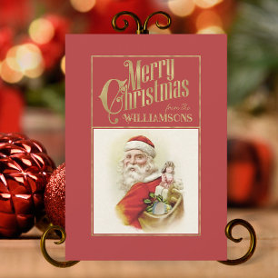 Vintage Santa Claus Retro Christmas Card