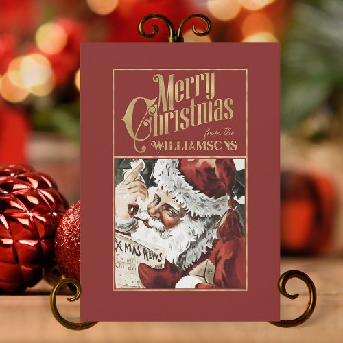 Vintage Santa Claus Retro Christmas Card