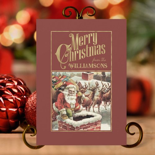 Vintage Santa Claus Retro Christmas Card