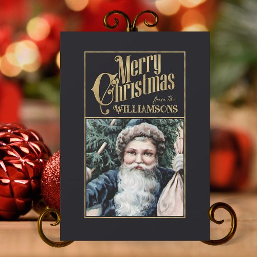 Vintage Santa Claus Retro Christmas Card