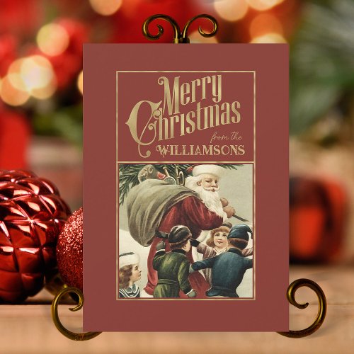 Vintage Santa Claus Retro Christmas Card