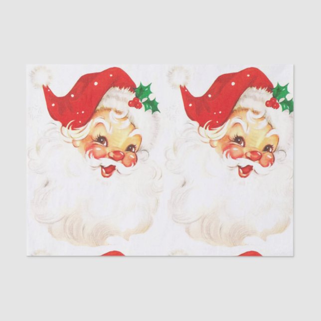 Vintage Santa Claus Retro Christmas Tissue Paper (Front)