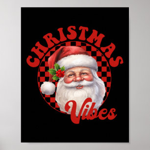 Vintage Santa Claus Retro Merry Christmas Xmas Men Poster