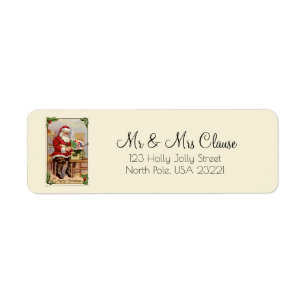 Vintage Santa Claus Return Address Label