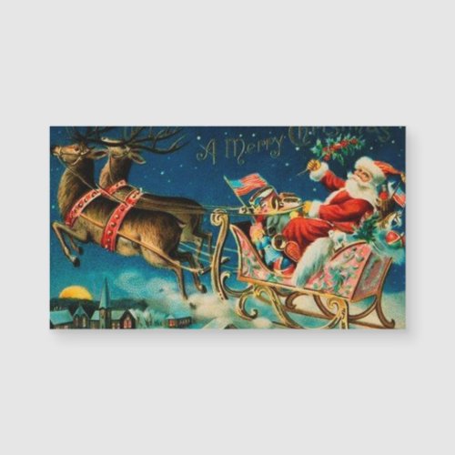 Vintage Santa Claus Sleigh Christmas Holiday