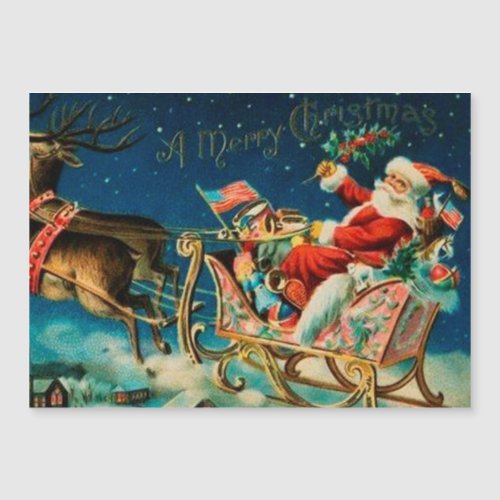 Vintage Santa Claus Sleigh Christmas Holiday