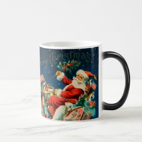 Vintage Santa Claus Sleigh Christmas Holiday Magic Mug