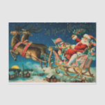 Vintage Santa Claus Sleigh Christmas Holiday Tissue Paper<br><div class="desc">Original vintage Santa Claus on sleigh with reindeers illustration.</div>