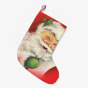 Vintage Santa Claus Small Christmas Stocking