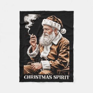 Vintage Santa Claus Smoking Cigarette Funny Christ Fleece Blanket