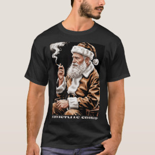 Vintage Santa Claus Smoking Cigarette Funny Christ T-Shirt