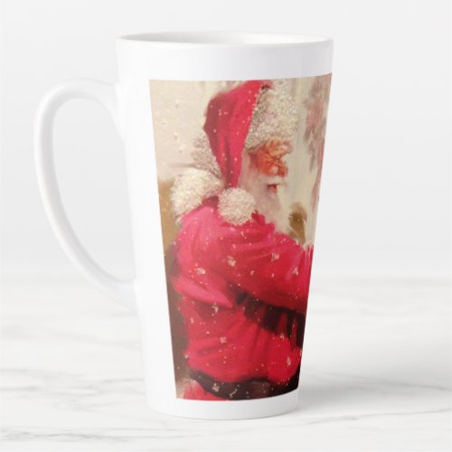 Vintage Santa Claus Snowman Christmas Latte Mug