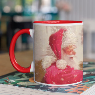 Vintage Santa Claus Snowman Christmas Mug