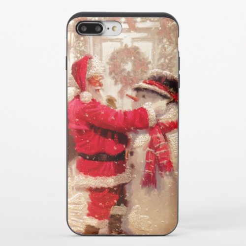 Vintage Santa Claus Snowman Christmas iPhone 87 Plus Slider Case